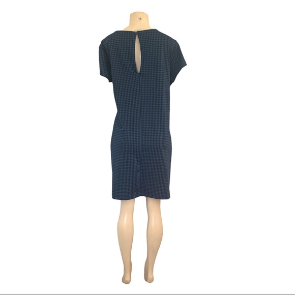 George Gingham Checkered Career Wear Tent Scoop Neck Midi Dress - Picture 4 of 8